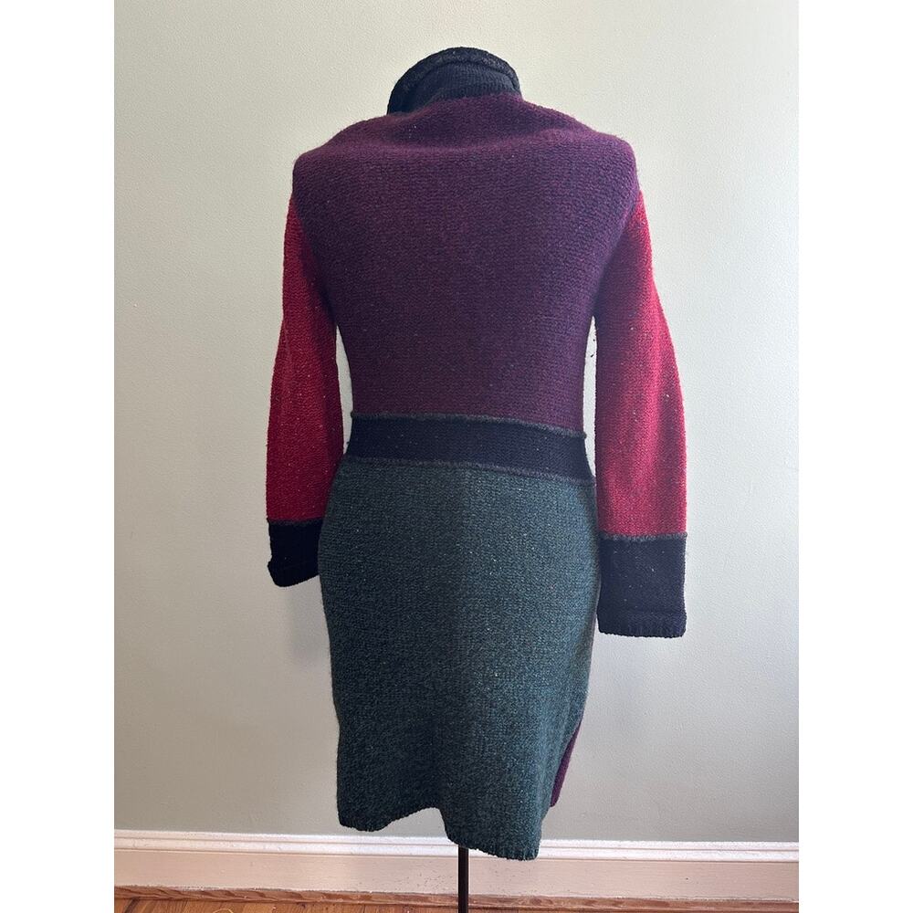 Talbots Fall Color Block Wool Duster Cardigan Siz… - image 2